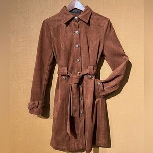 Micro suede western trench coat size Small